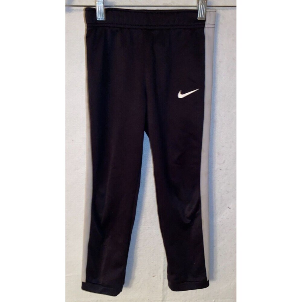 Nike Jogger Pants Youth 7 / Large Black  Swoosh Pull On Activewear Bottoms